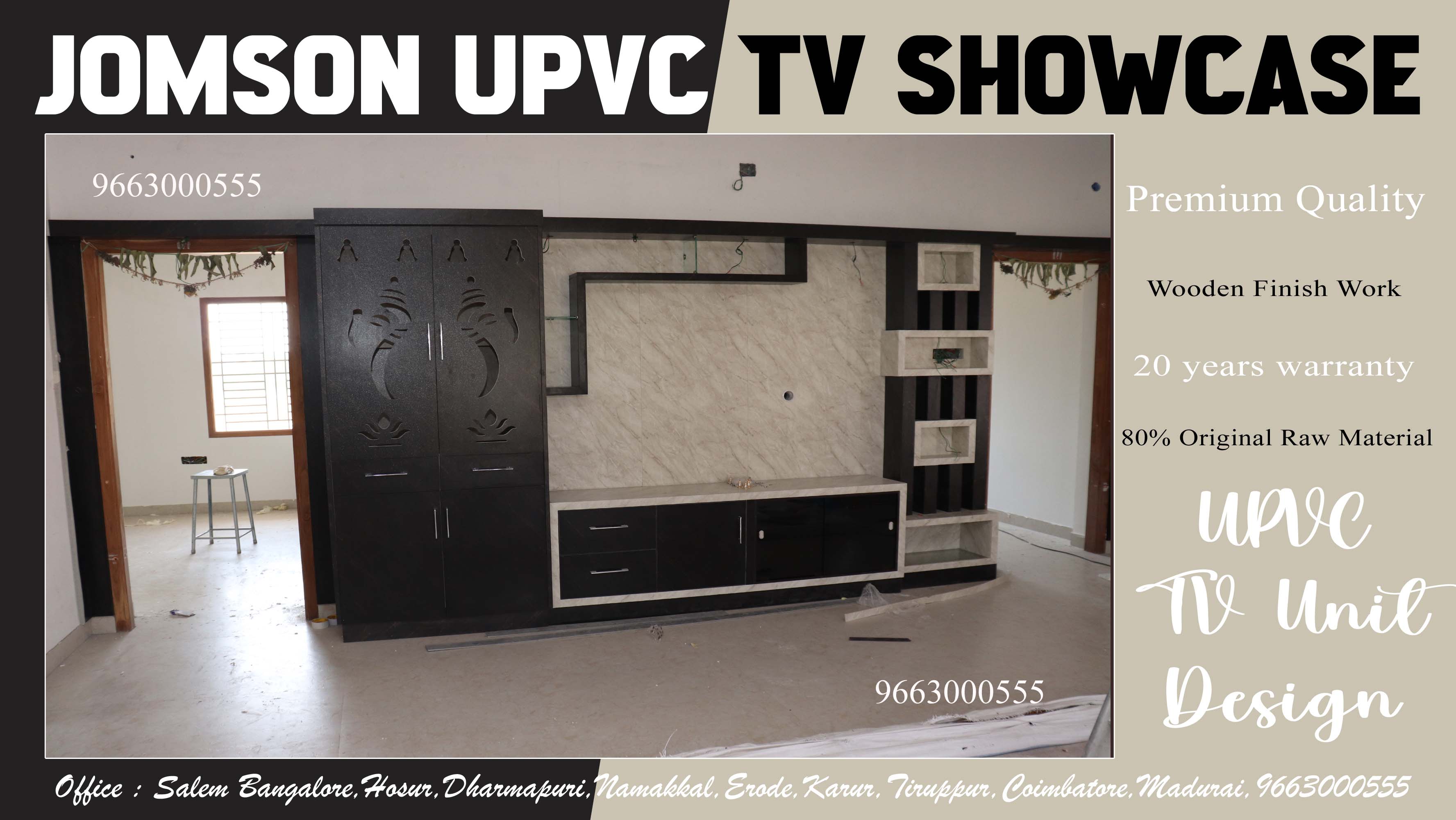 upvc tv showcase design